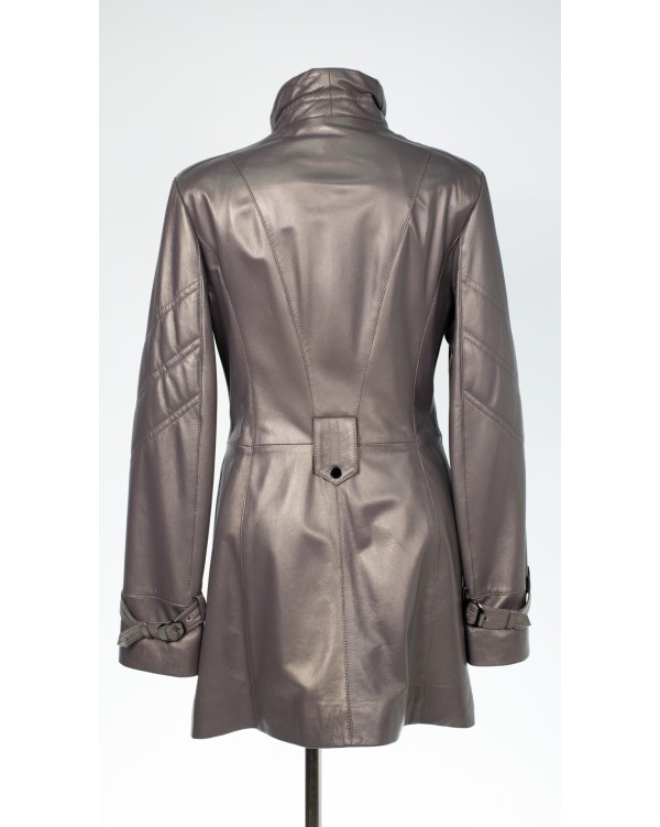 TS1235 Long Leather jacket